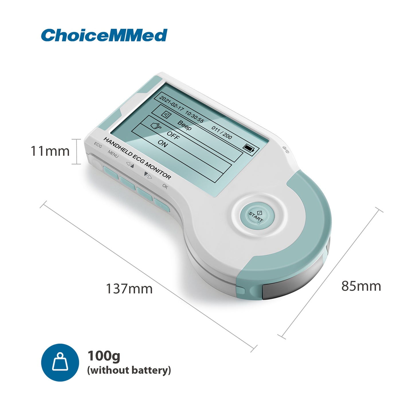 ChoiceMMed MD100B Portable ECG Machine ECG Monitor Handheld Heart Rate Machine