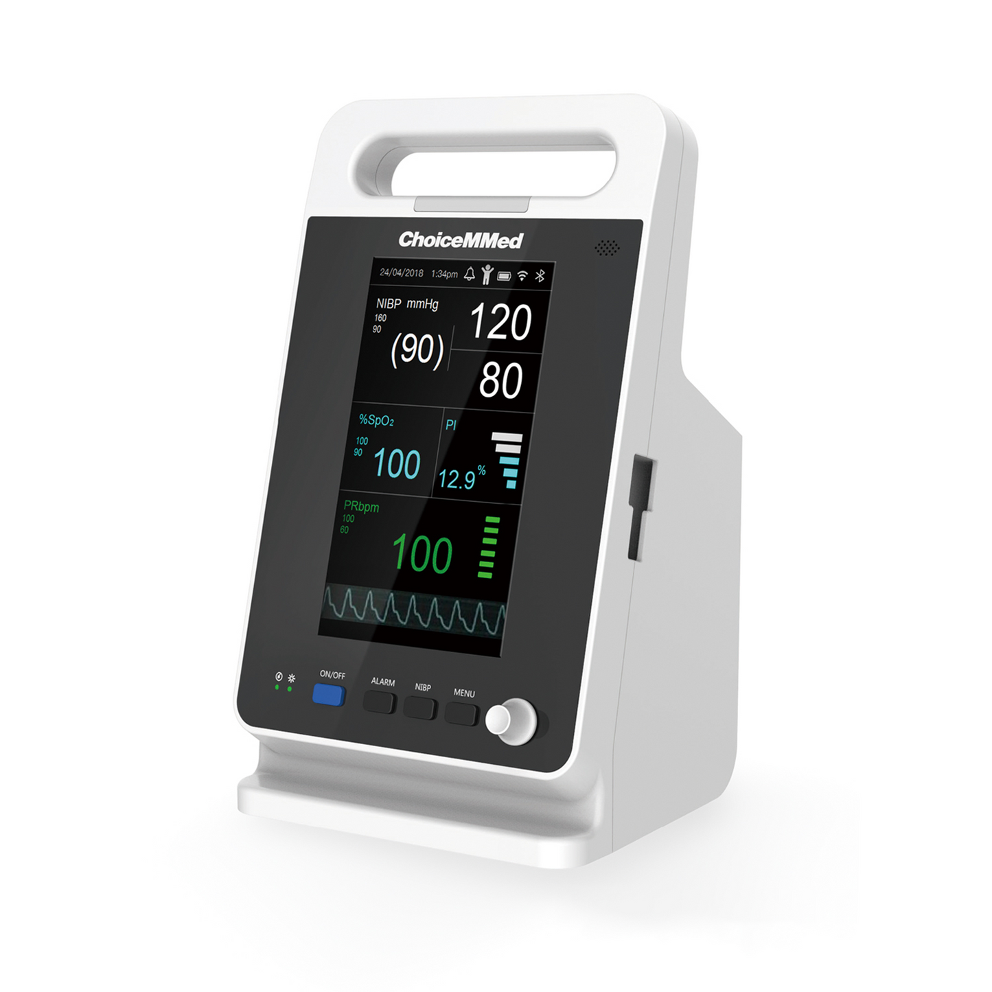 CHOICEMMED MD2000C Parameter 7” TFT Display Vital Sign Patient Monitor NIBP RESP SPO2 PR TEMP Free Infrared Thermometer