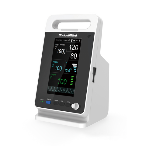CHOICEMMED MD2000C Parameter 7” TFT Display Vital Sign Patient Monitor NIBP RESP SPO2 PR TEMP Free Infrared Thermometer