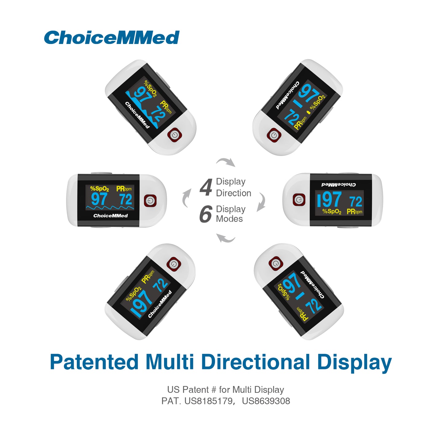 CHOICEMMED MD300C22 Fingertip Pulse Oximeter Blood Oxygen Saturation SPO2 Heart Rate Monitor Digital Pulse Monitor