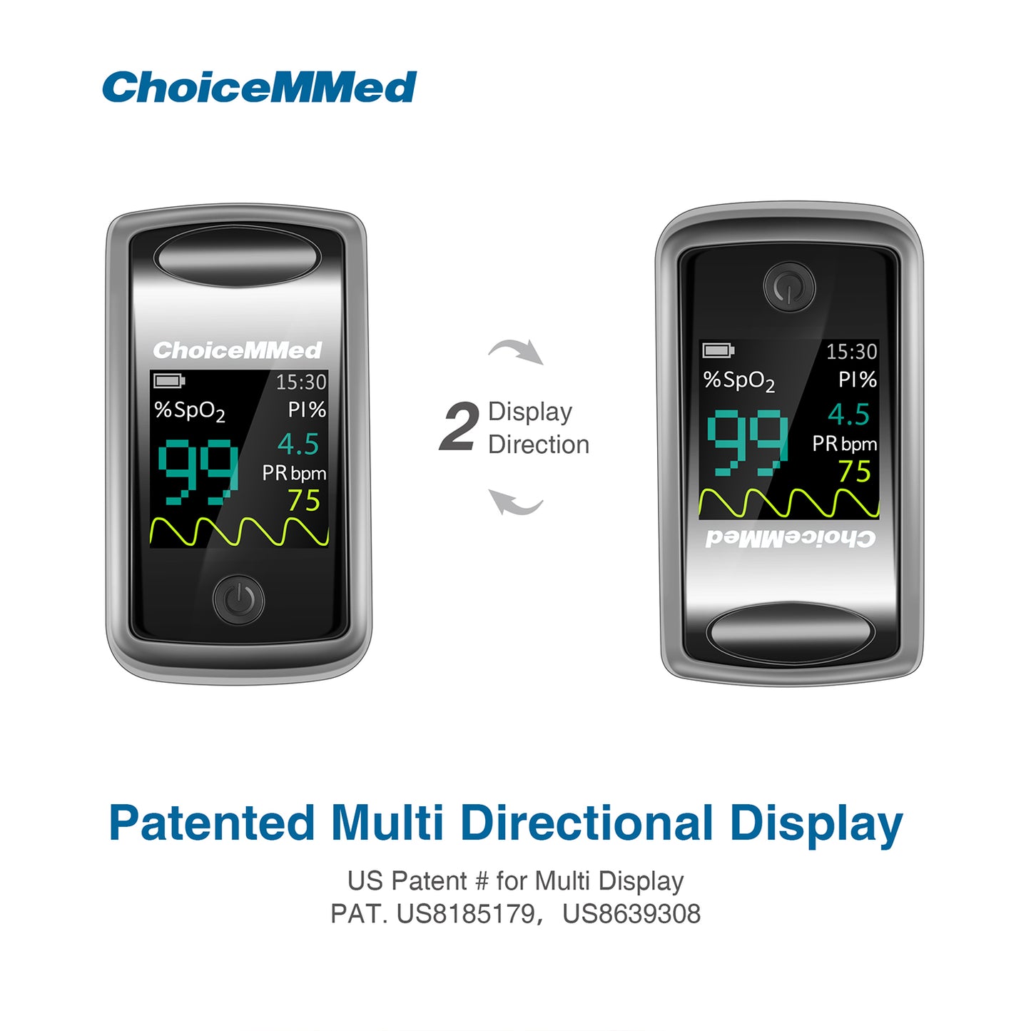 ChoiceMMed MD300CI216 OLED Medical Finger Pulse Oximeter With PI For Measuring Oxygen Saturation (SpO2)
