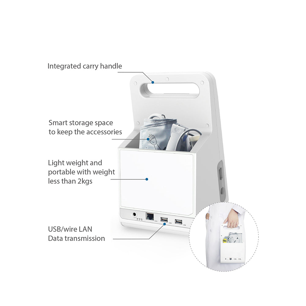 CHOICEMMED MD2000C Parameter 7” TFT Display Vital Sign Patient Monitor NIBP RESP SPO2 PR TEMP Free Infrared Thermometer