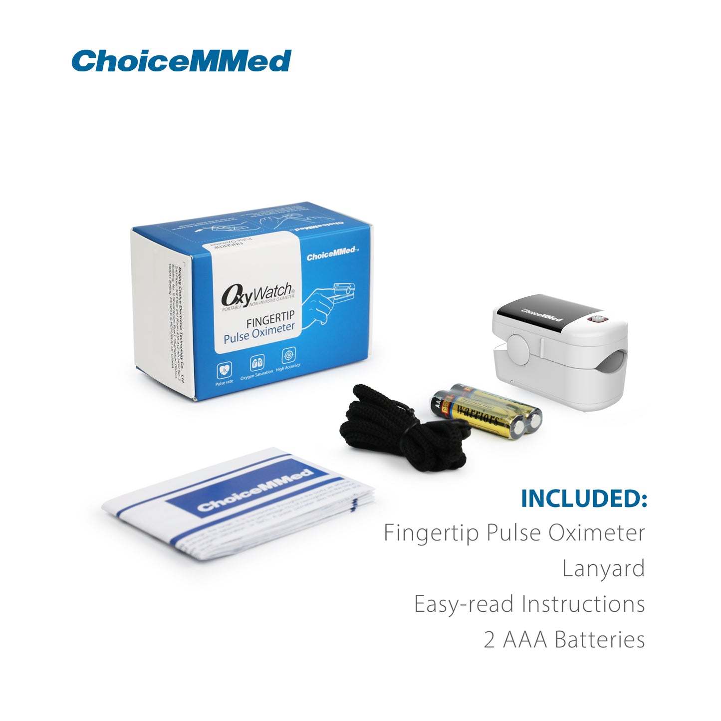 CHOICEMMED MD300C22 Fingertip Pulse Oximeter Blood Oxygen Saturation SPO2 Heart Rate Monitor Digital Pulse Monitor