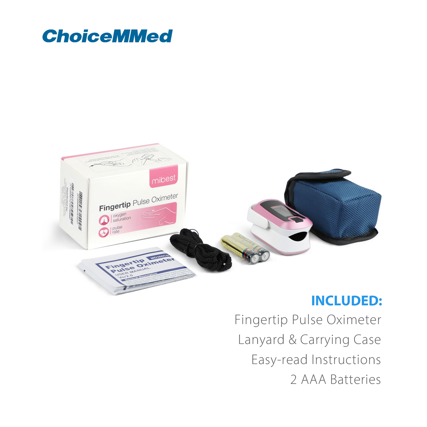 Mibest Pink MD300CN340 OLED CE & FDA Approved Pulse Oximeter Professional Medical Fingertrip Oxygen Pulse Oximeter Oxywatch for Covid 19 Pulse Oximeter for Coronavirus