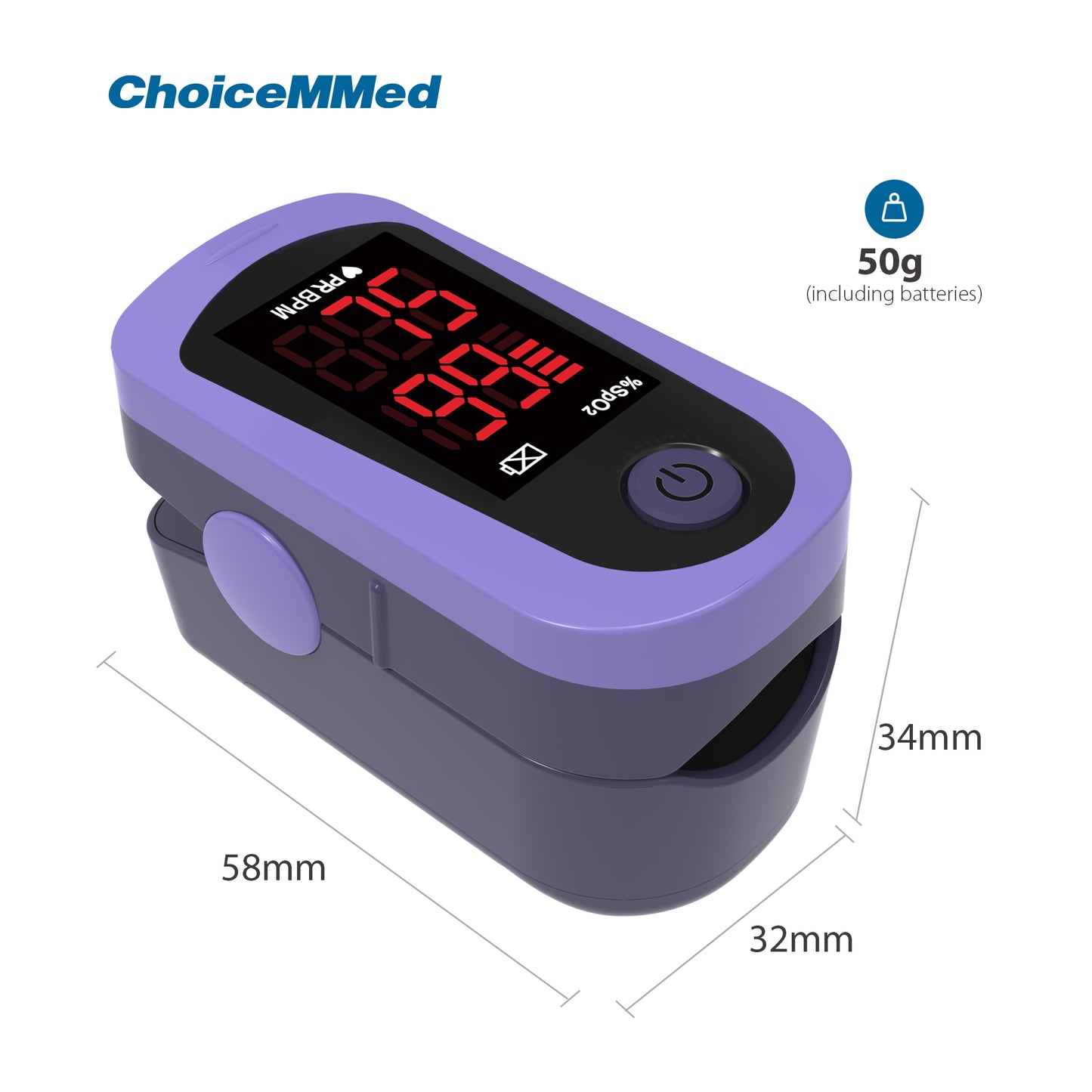 CHOICEMMED MD300C13 LED Digital Finger Pulse Oximeter Blood Oxygen Saturation SPO2 Heart Rate Monitor Tonometer Household