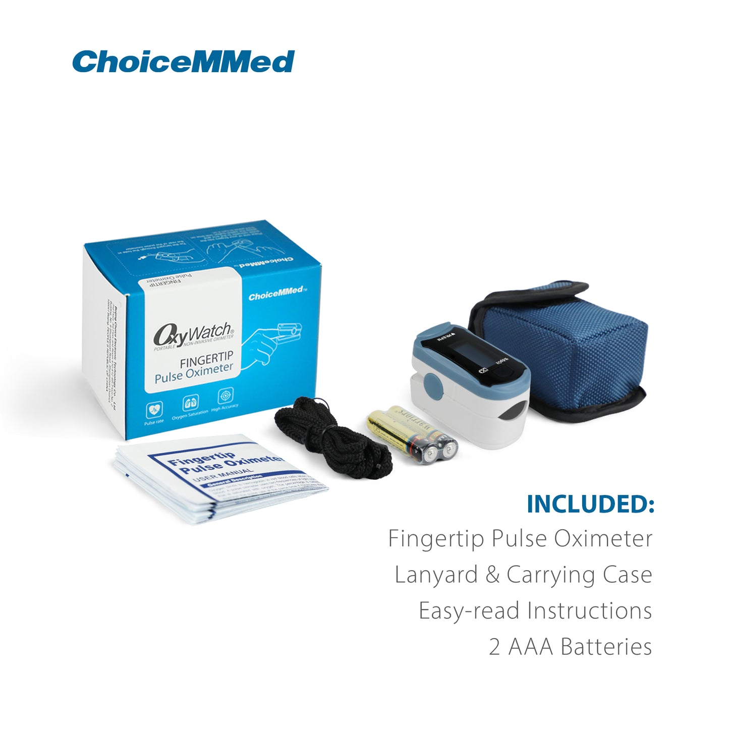 CHOICEMMED MD300C19 LED Blood Oxygen Finger Pulse Oximeter Oxywatch With FDA and CE Approved