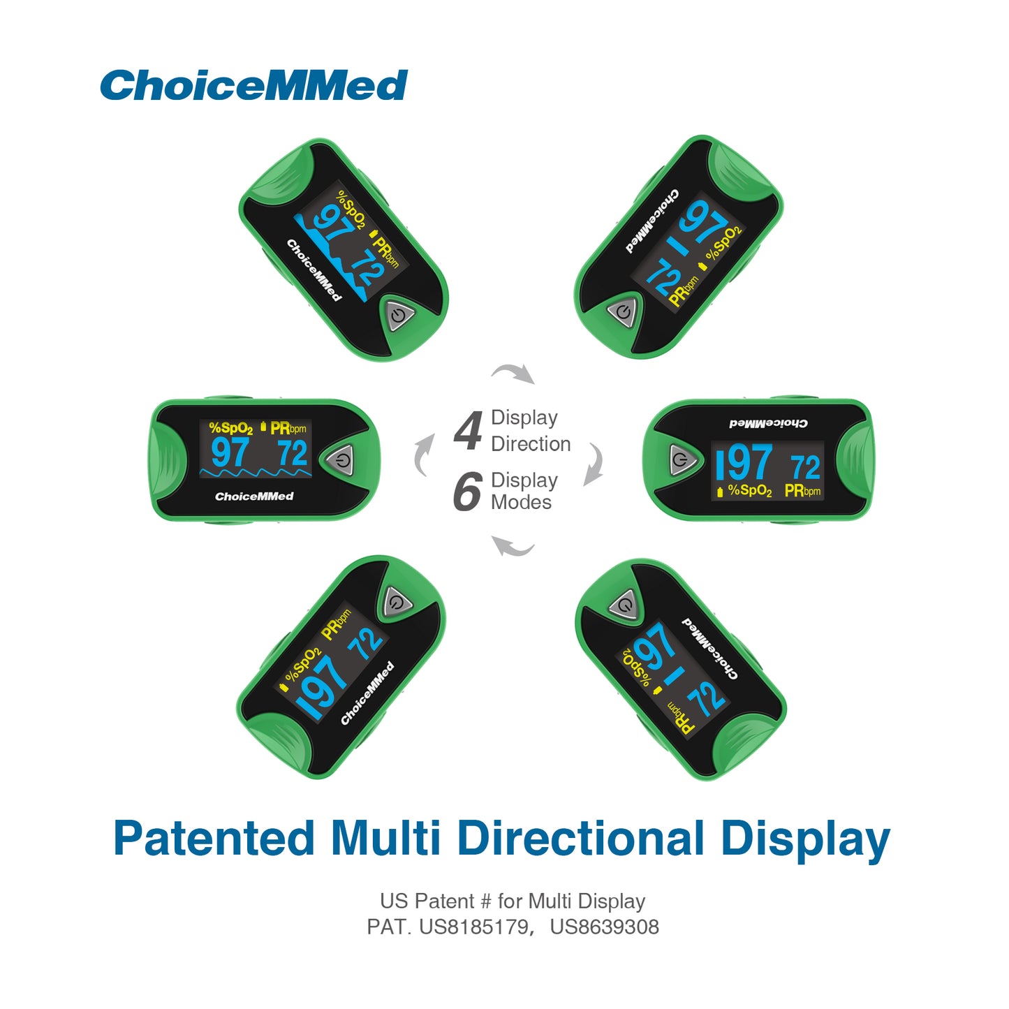 CHOICEMMED MD300C26 OLED Green Professional Medical Fingertip Pulse Oximeter On Finger Blood Oxygen Saturation Meter Health Care