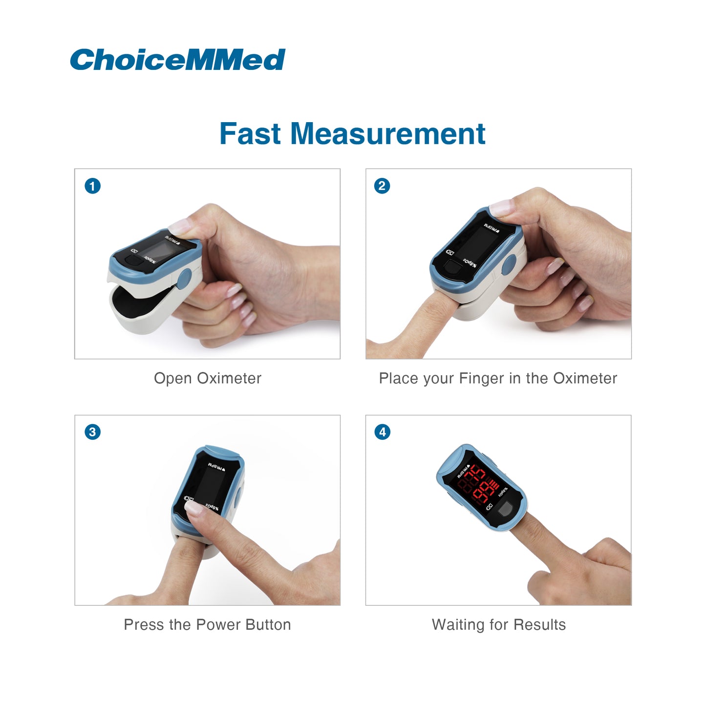 CHOICEMMED MD300C19 LED Blood Oxygen Finger Pulse Oximeter Oxywatch With FDA and CE Approved