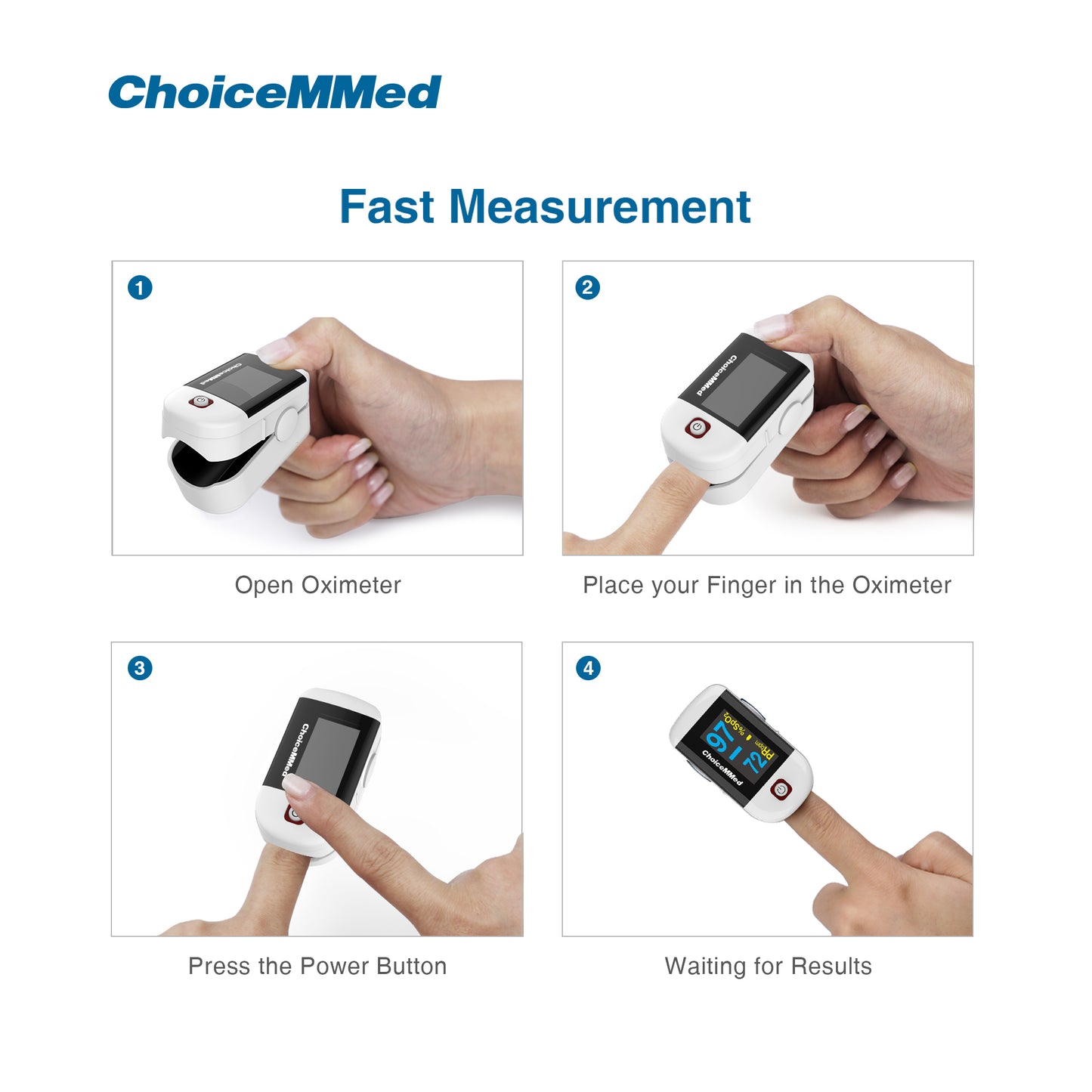 CHOICEMMED MD300C22 Fingertip Pulse Oximeter Blood Oxygen Saturation SPO2 Heart Rate Monitor Digital Pulse Monitor
