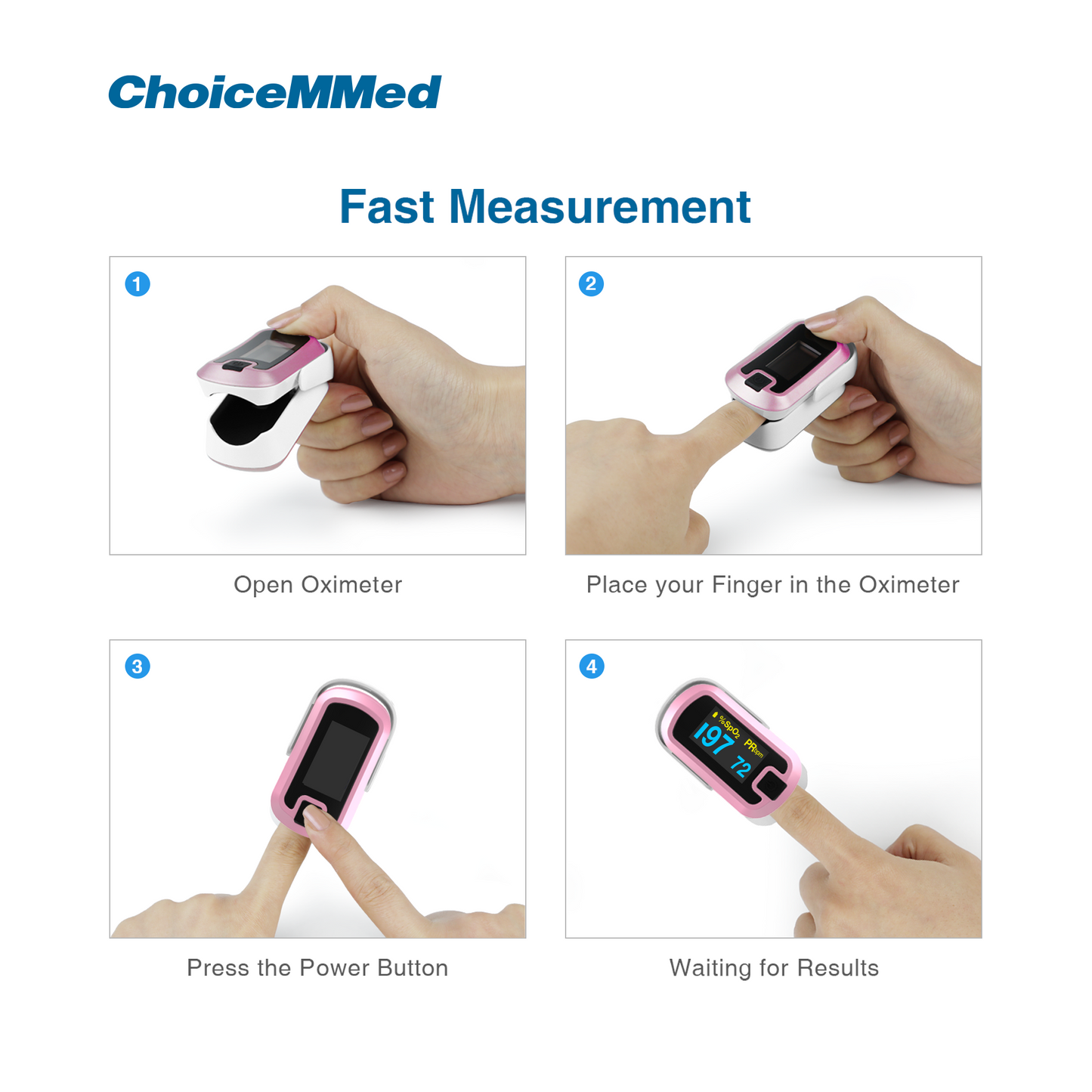 Mibest Pink MD300CN340 OLED CE & FDA Approved Pulse Oximeter Professional Medical Fingertrip Oxygen Pulse Oximeter Oxywatch for Covid 19 Pulse Oximeter for Coronavirus