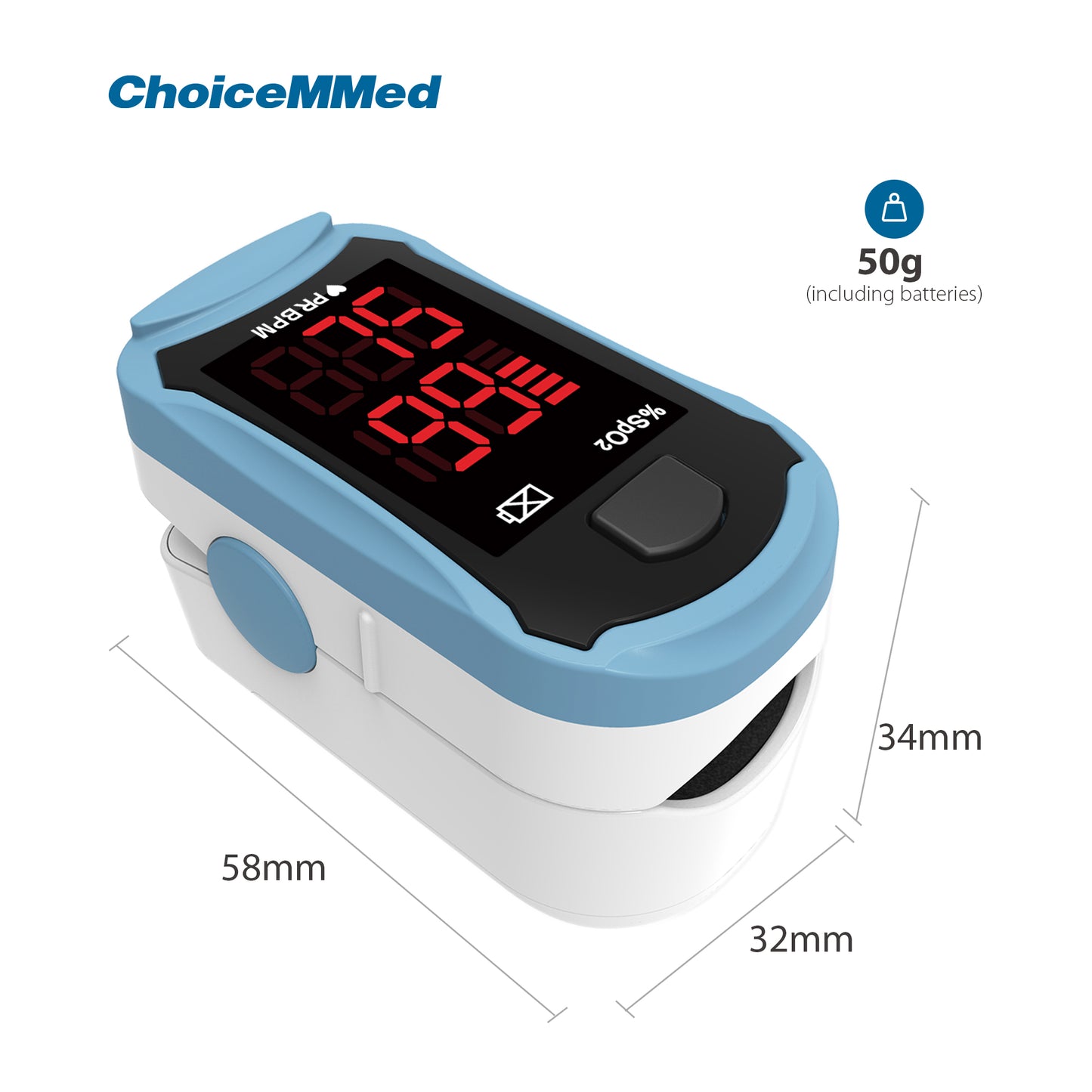 CHOICEMMED MD300C19 LED Blood Oxygen Finger Pulse Oximeter Oxywatch With FDA and CE Approved