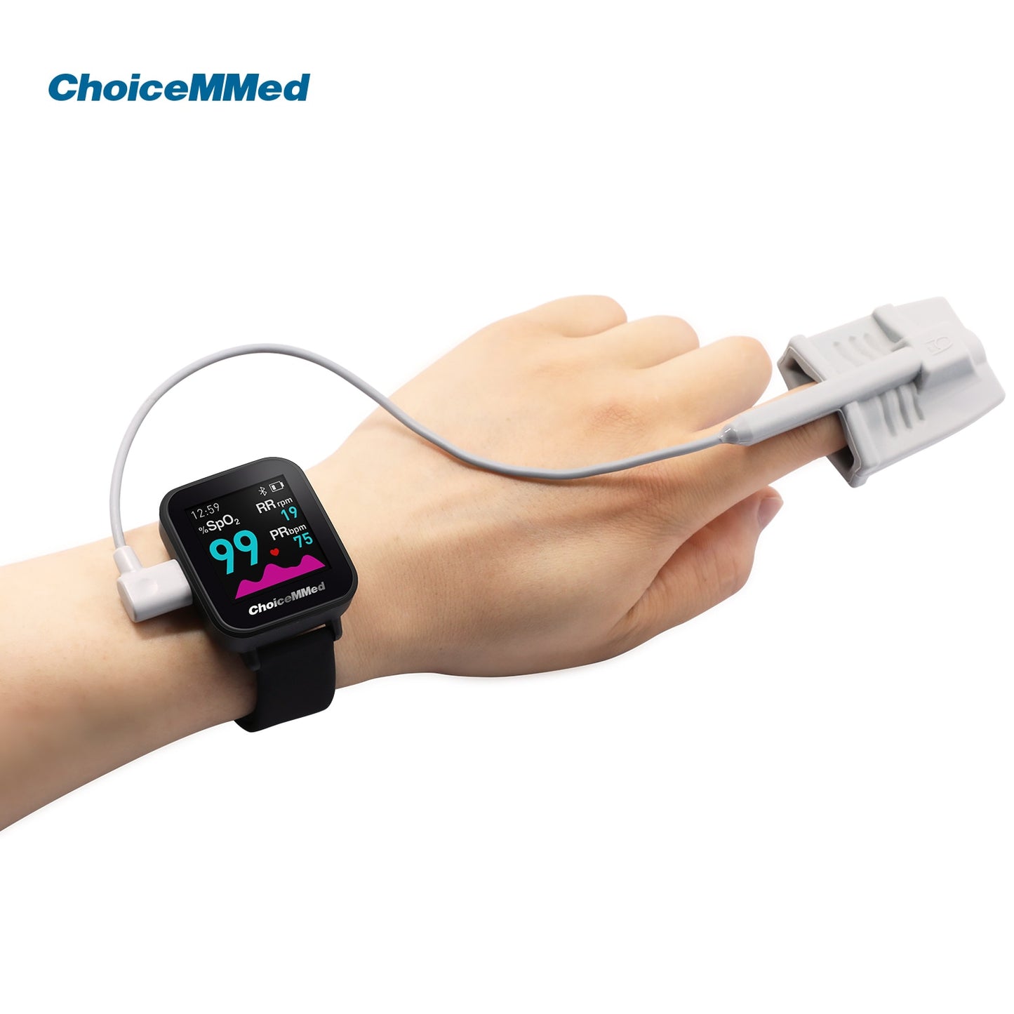 ChoiceMMed MD300W628 Bluetooth Wrist Pulse Oximeter with Silicone Test OSAHS SpO2 Sensor Sleep Oxygen Monitor House Use