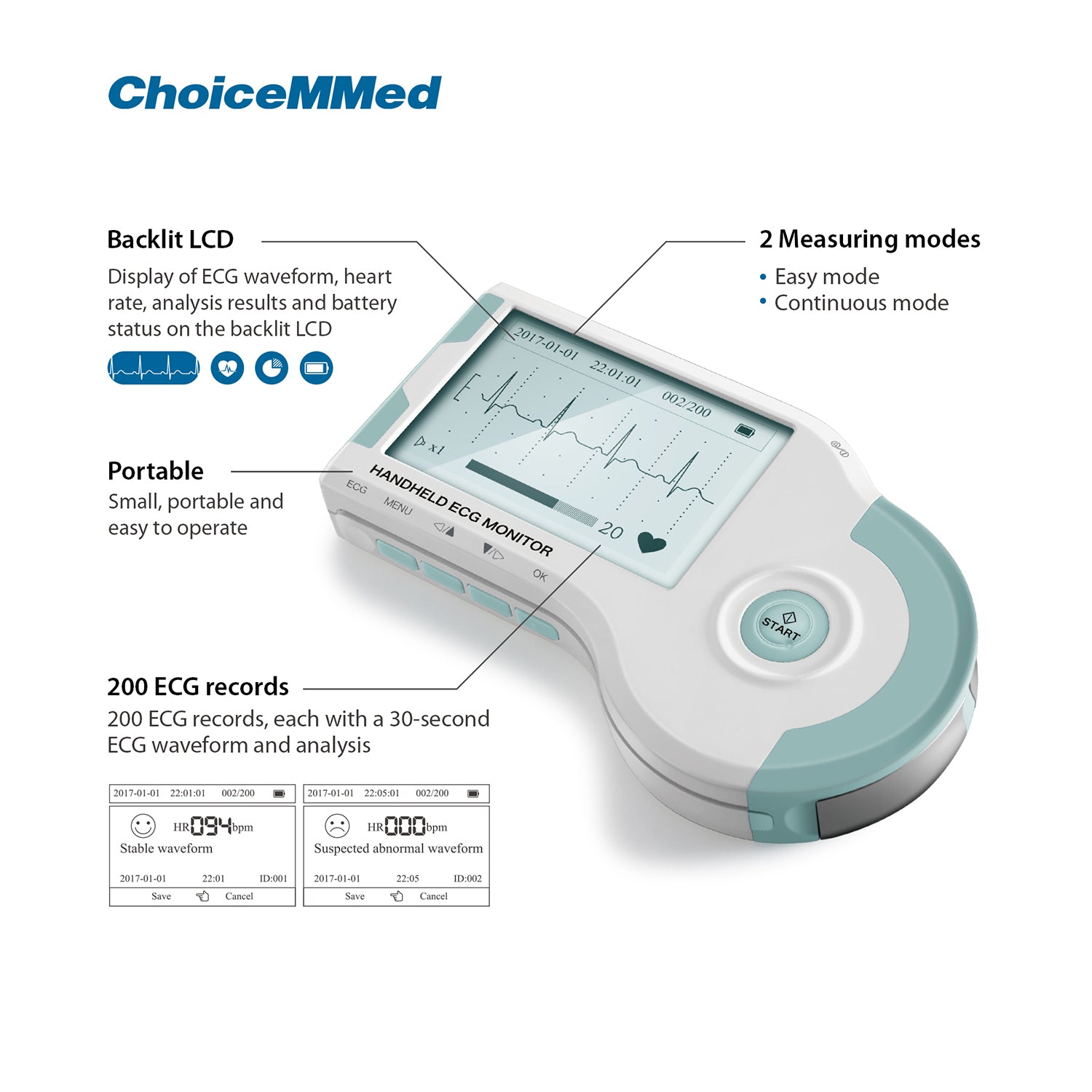 ChoiceMMed MD100E ECG Monitor 