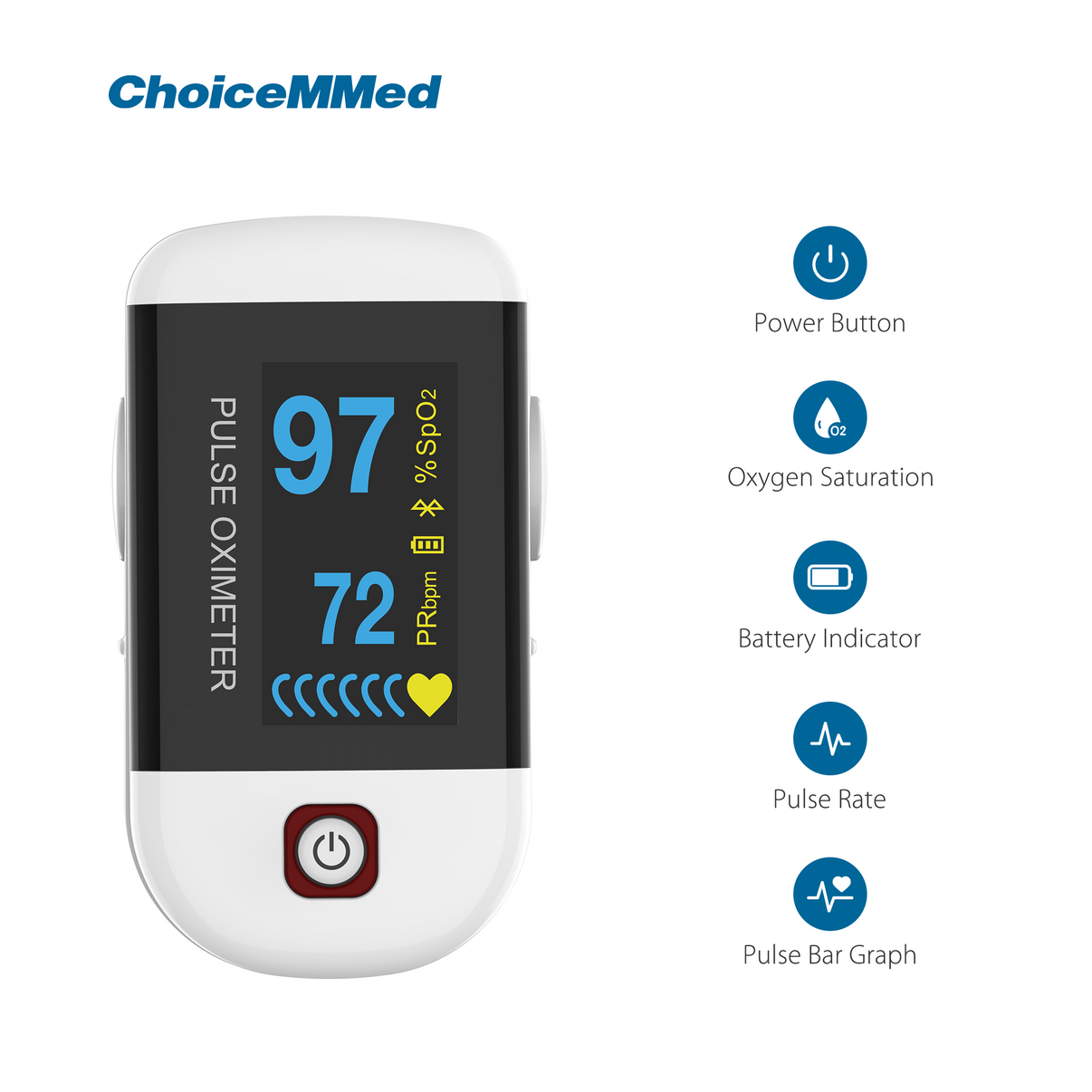 CHOICEMMED MD300C228 Bluetooth Fingertrip Pulse Oximeter Oxywatch