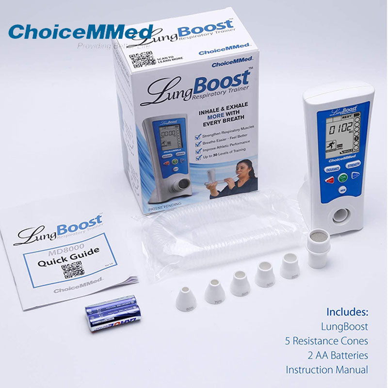 CHOICEMMED MD8000 LungBoost Electronic Smart Lung Exerciser - Lung Strengthener for Improving Lung Capacity
