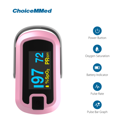 Mibest Pink MD300CN340 OLED CE & FDA Approved Pulse Oximeter Professional Medical Fingertrip Oxygen Pulse Oximeter Oxywatch for Covid 19 Pulse Oximeter for Coronavirus