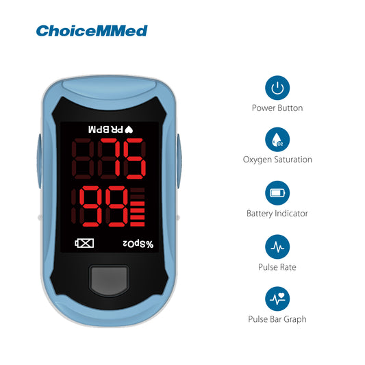 CHOICEMMED MD300C19 LED Blood Oxygen Finger Pulse Oximeter Oxywatch With FDA and CE Approved