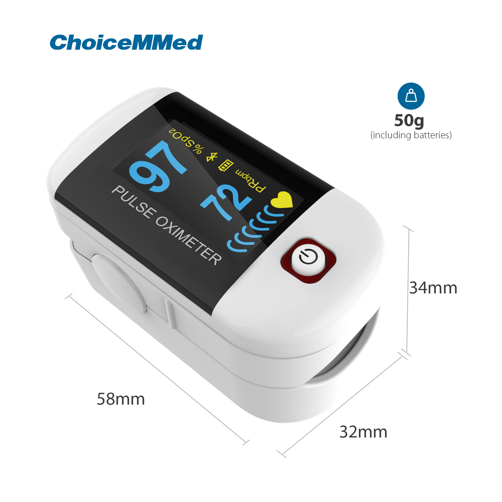CHOICEMMED MD300C228 Bluetooth Fingertrip Pulse Oximeter Oxywatch ChoiceMMed