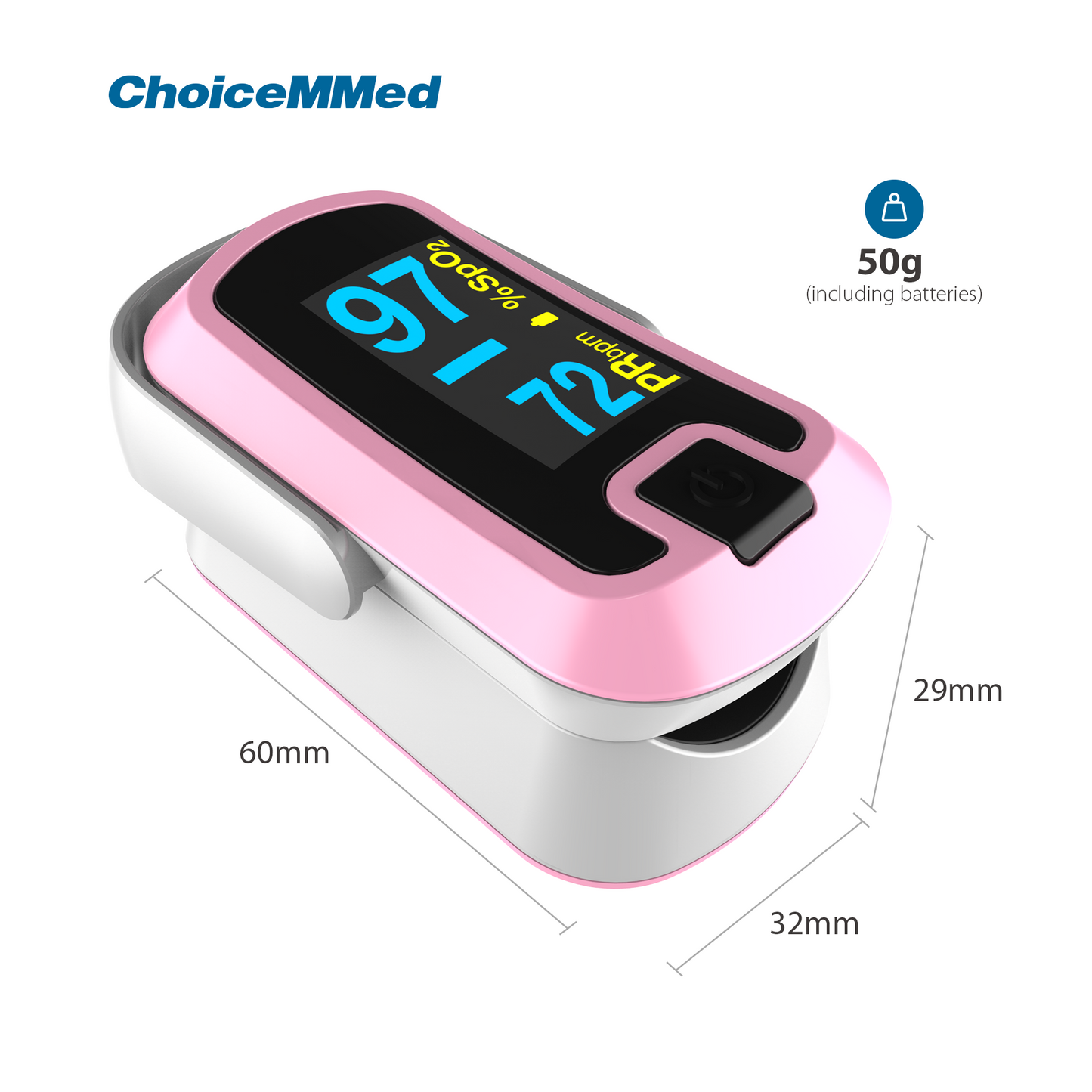 Mibest Pink MD300CN340 OLED CE & FDA Approved Pulse Oximeter Professional Medical Fingertrip Oxygen Pulse Oximeter Oxywatch for Covid 19 Pulse Oximeter for Coronavirus